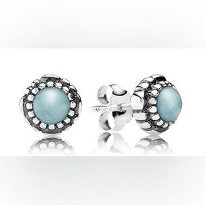 Pandora birthday blossom earrings - March aquamarine
